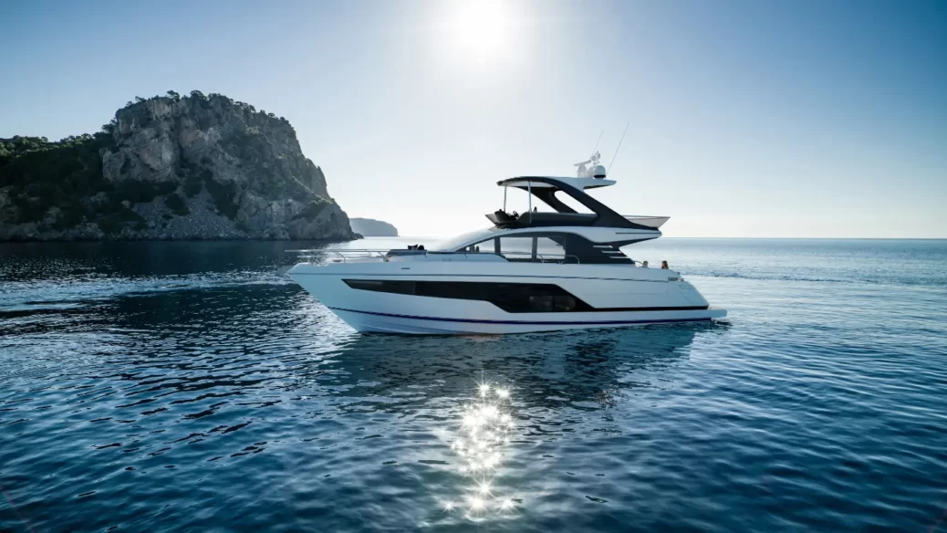 2023 model release: Fairline Squadron 58. Available Summer 2025 by One Brokerage Australia